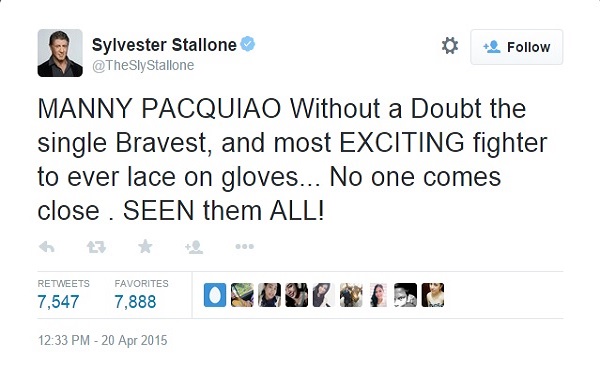 Mula sa official Twitter account ni Sylvester Stallone