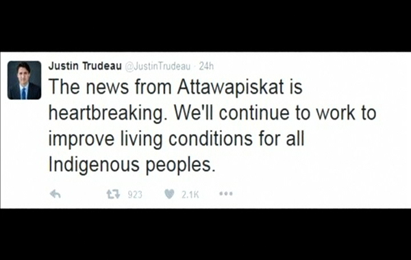 Tweet of Canadian Prime Minister Justine Trudeau(REUTERS)